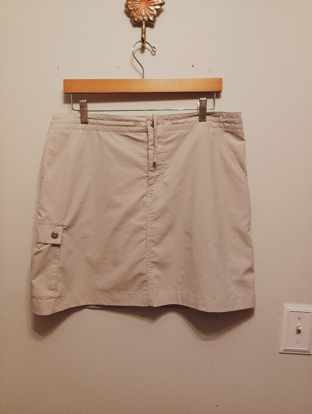 Patagonia Intercontinental Hideaway Cargo Skirt Skort Women's 10 Khaki